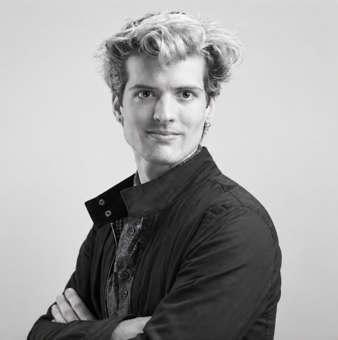Fictional editorial portrait of Theo Browne
